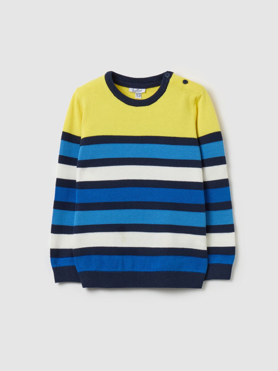 Knitted pullover with striped pattern_0
