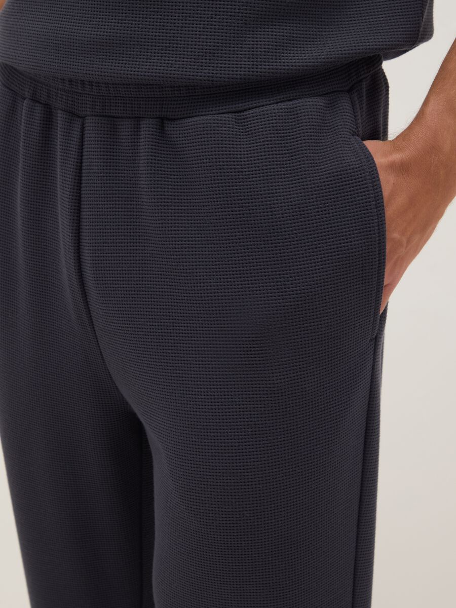 Blue viscose blend pyjama trousers in regular fit_3