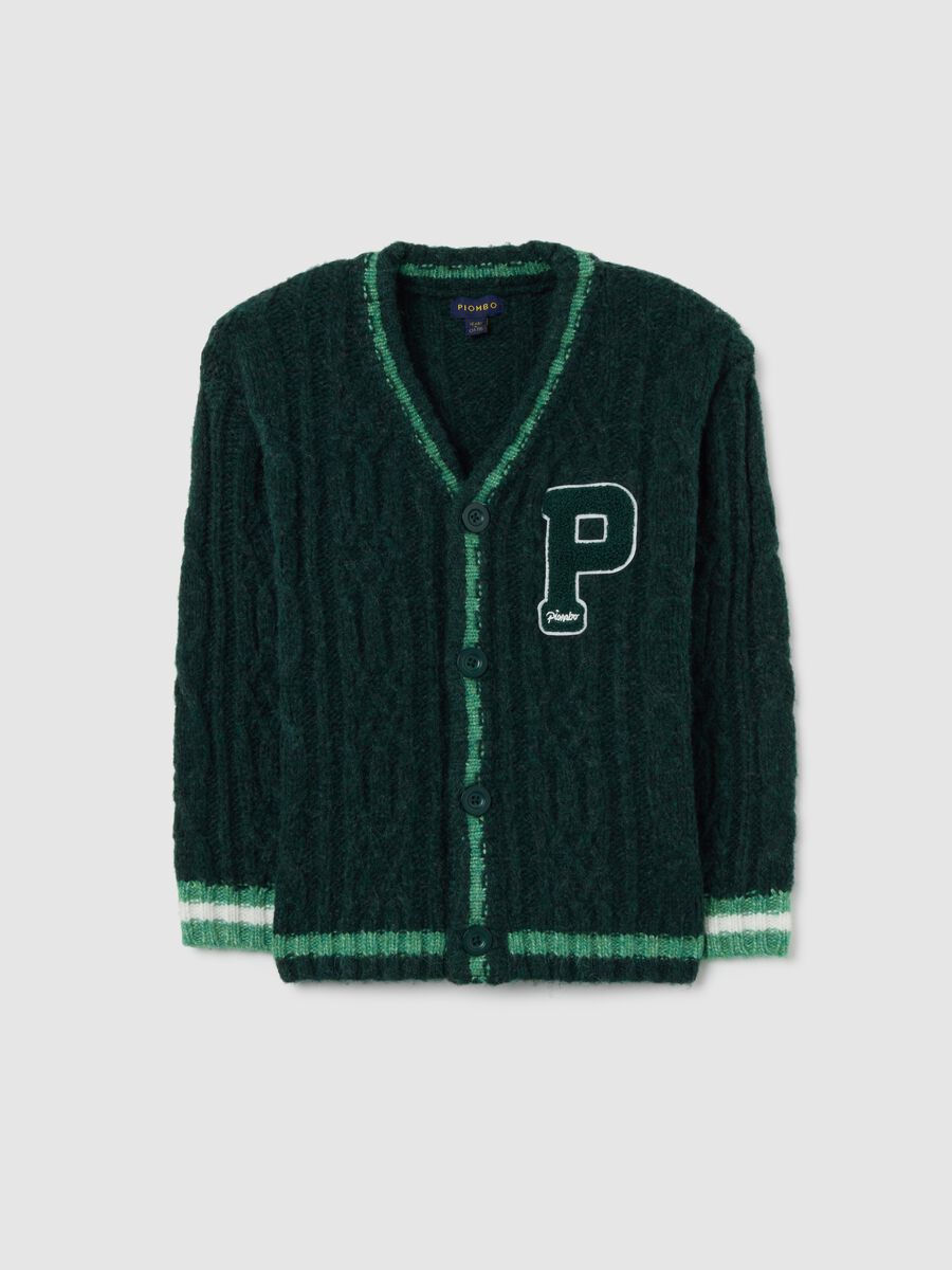 Child's Green Wool-Blend Cardigan with Buttons_3