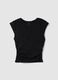 Black sleeveless top regular fit with back open and rhinestones_4