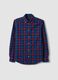 Blue checked Oxford shirt in pure cotton, regular fit_4