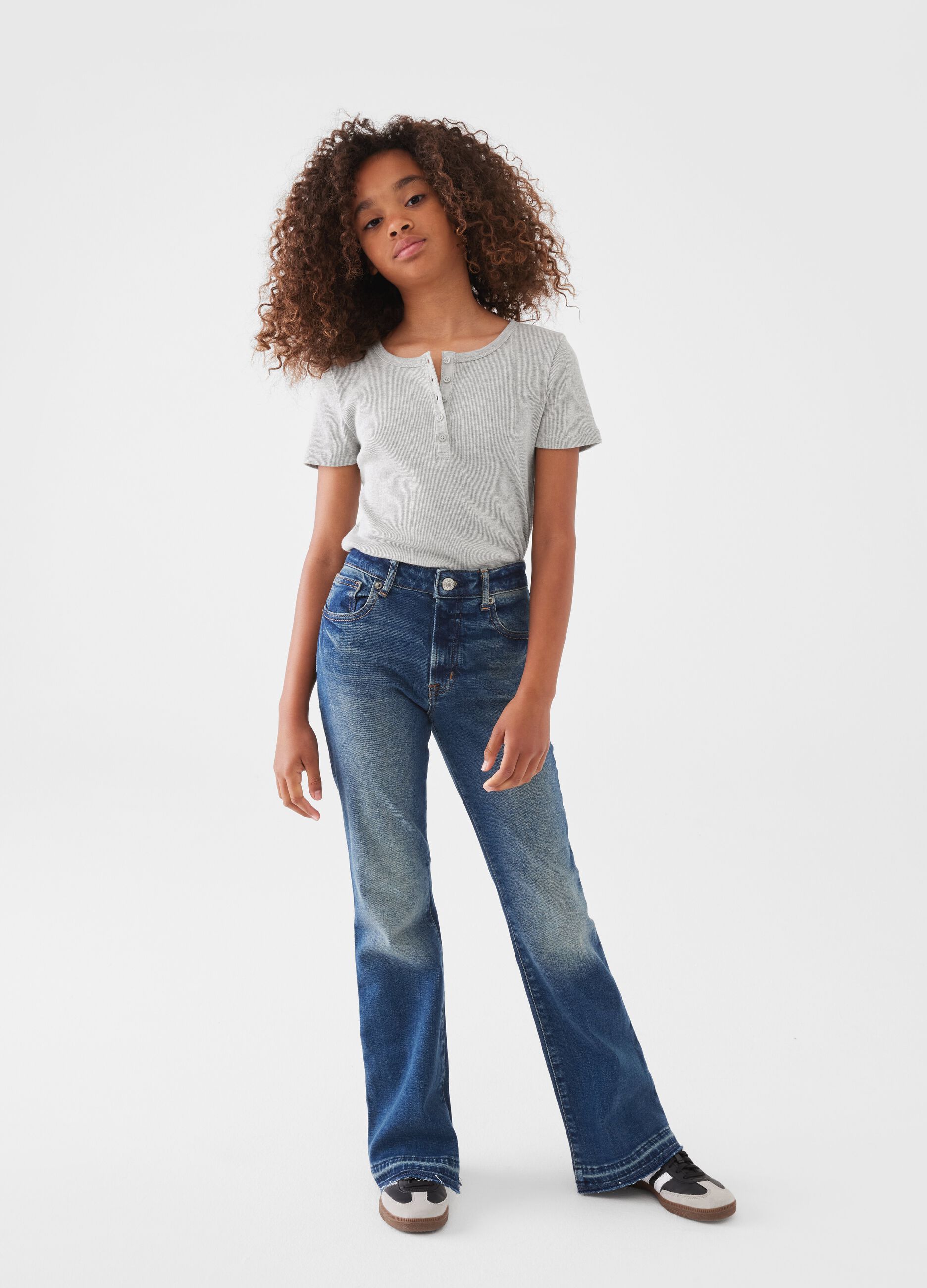 Flare-fit high-rise jeans