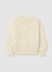 Beige regular fit girls' jumper with floral embroidery_3