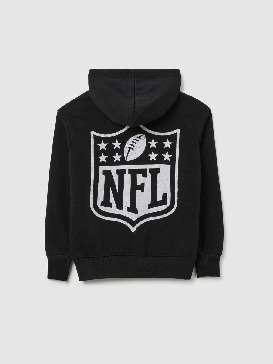 Felpa nera con cappuccio NFL in misto cotone_4
