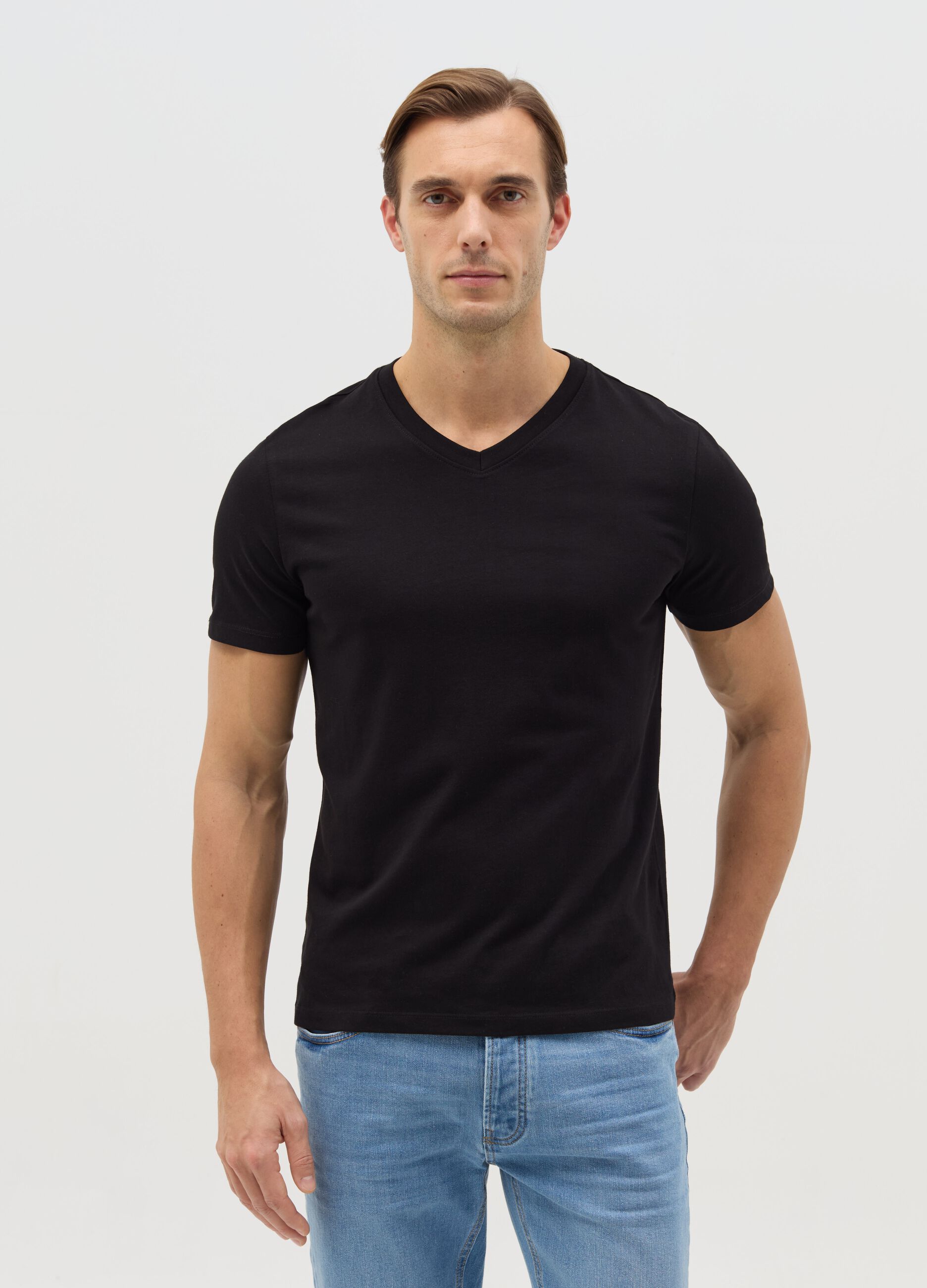 Cotton V-neck T-shirt