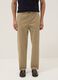 Beige pure cotton carrot-fit chino trousers_2