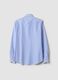 Light blue slim-fit pure cotton striped shirt_2