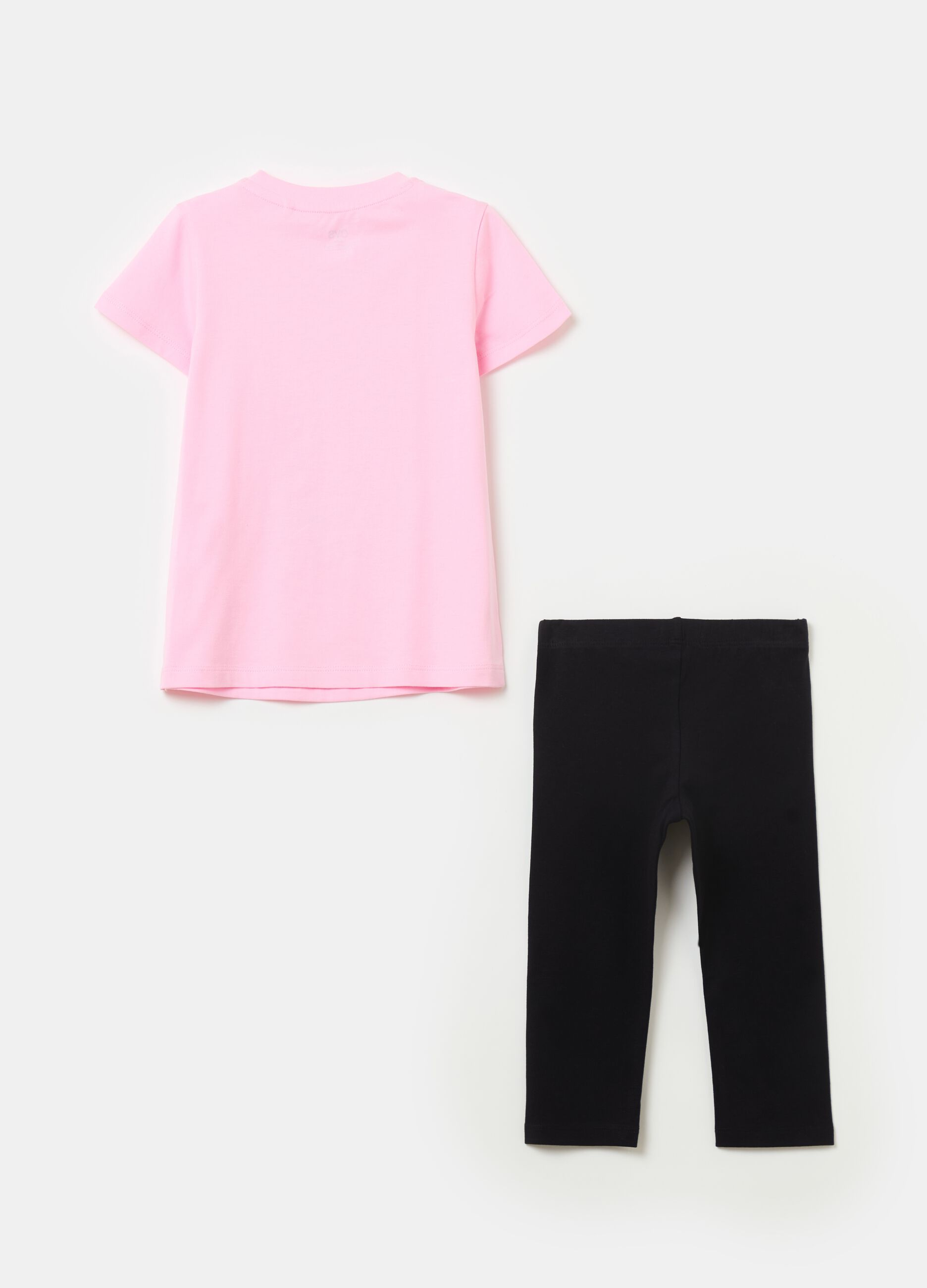 Jogging set con stampa e glitter