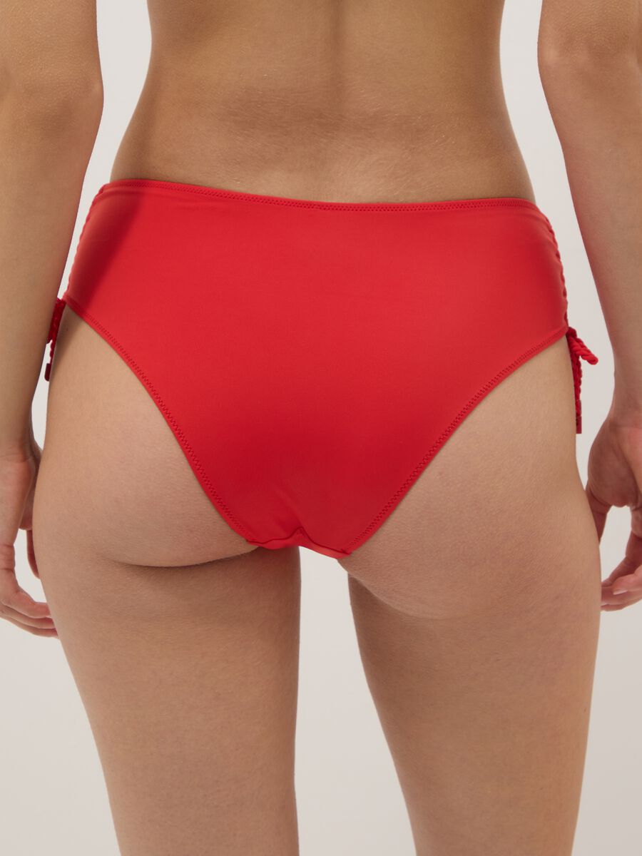Red bikini bottoms in stretch fabric with side ties_2