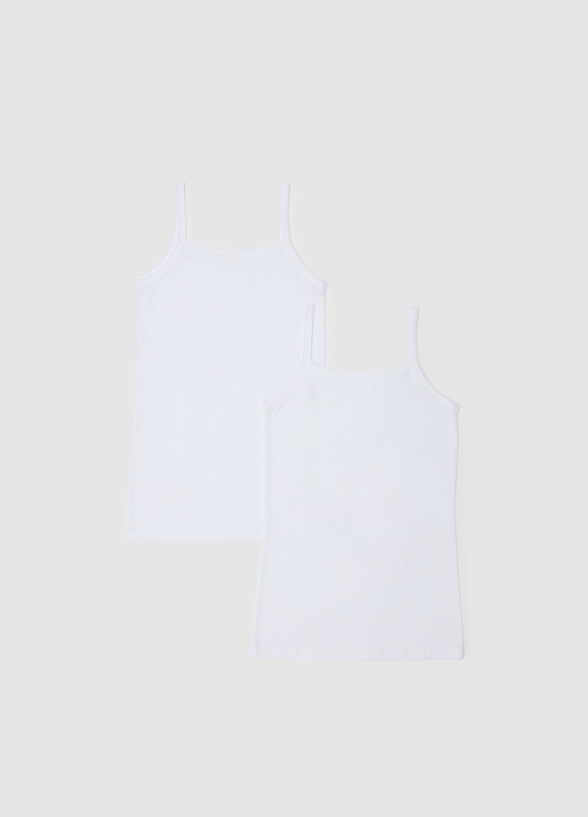 Canotte da bambina in puro cotone bianche regular fit