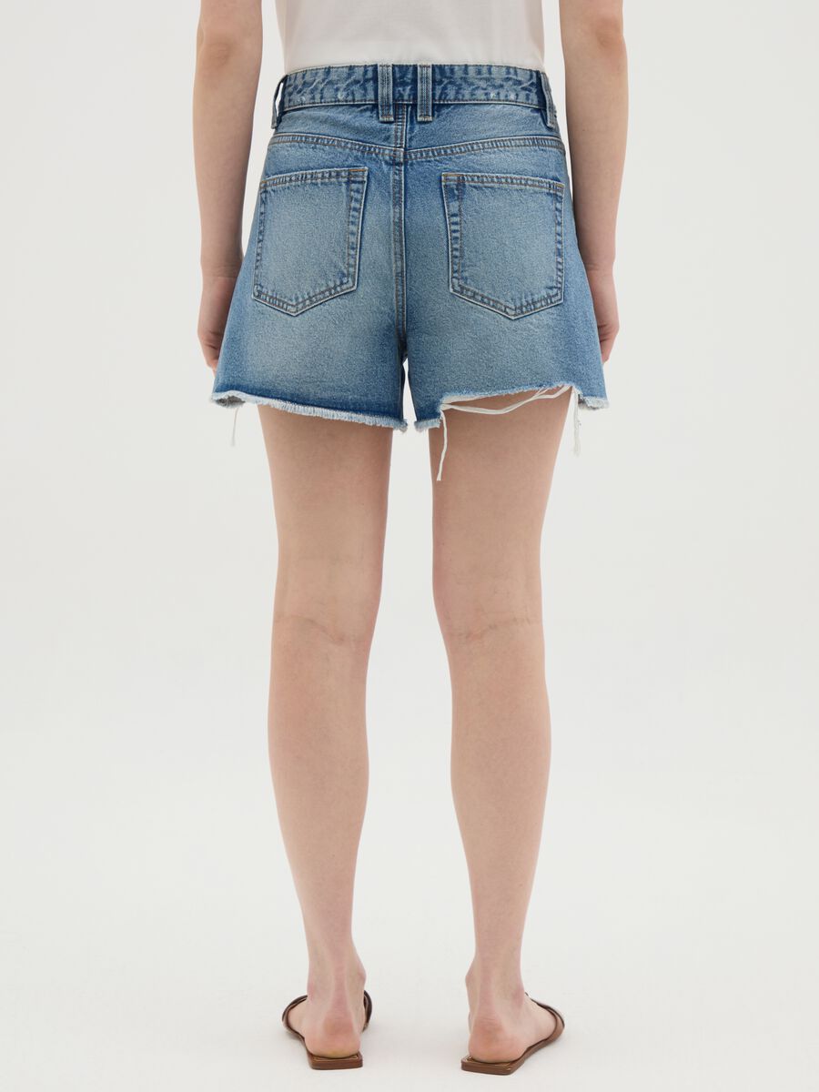 Shorts da donna in puro cotone denim regular fit_3