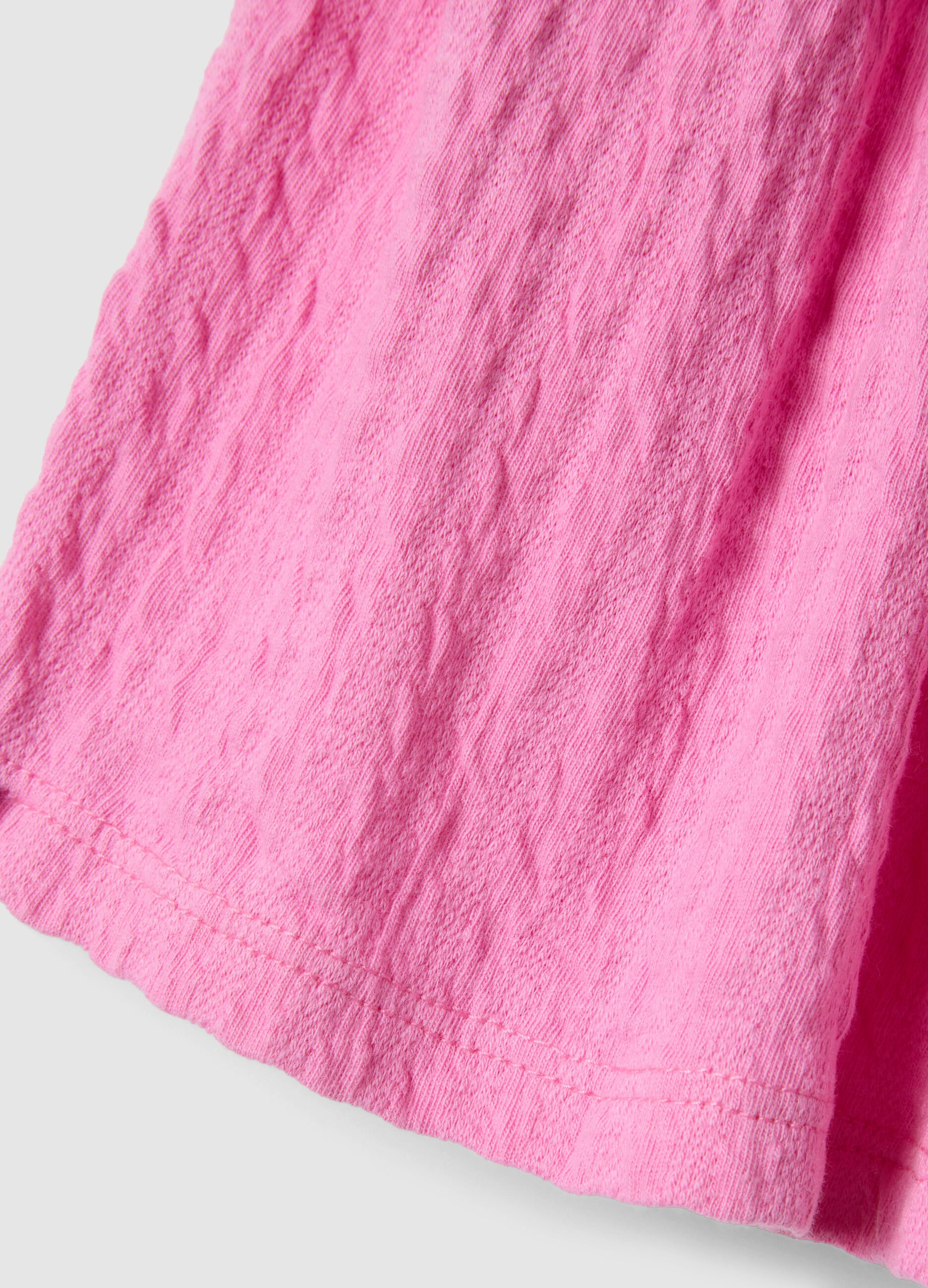 Pantaloncini in cotone elasticizzato rosa da bambina regular fit