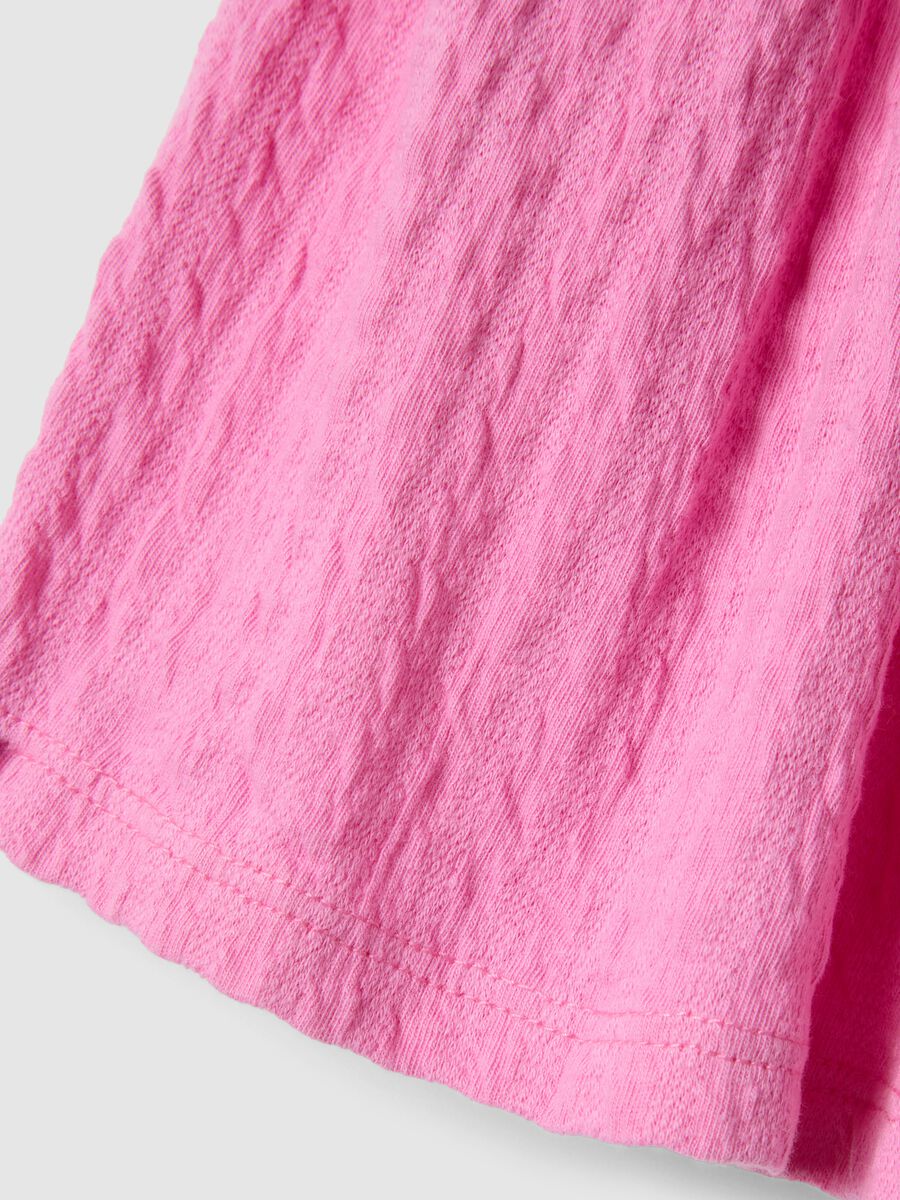 Pantaloncini in cotone elasticizzato rosa da bambina regular fit_3