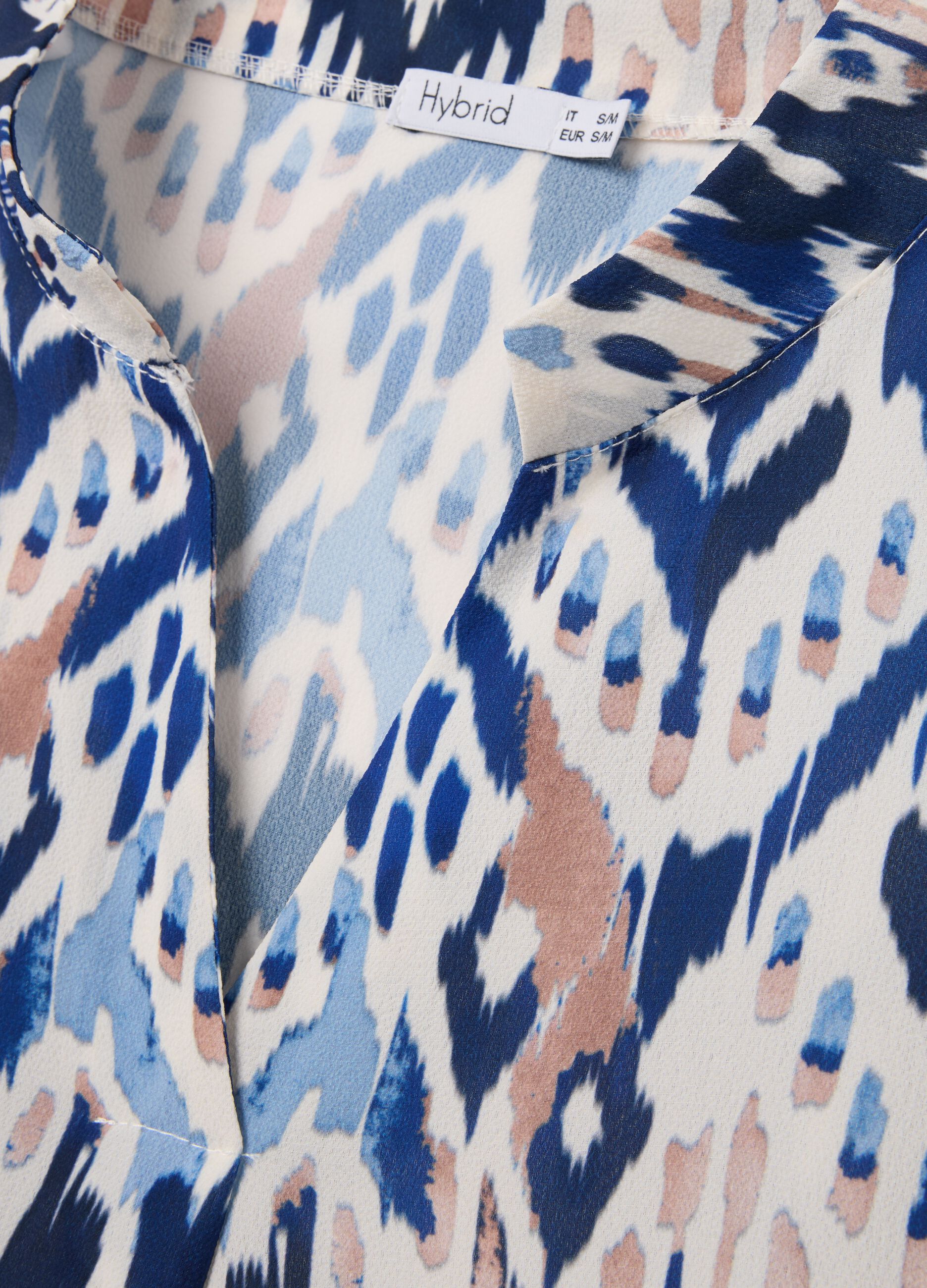 Blusa da donna in misto con stampa geometrica multicolor regular fit