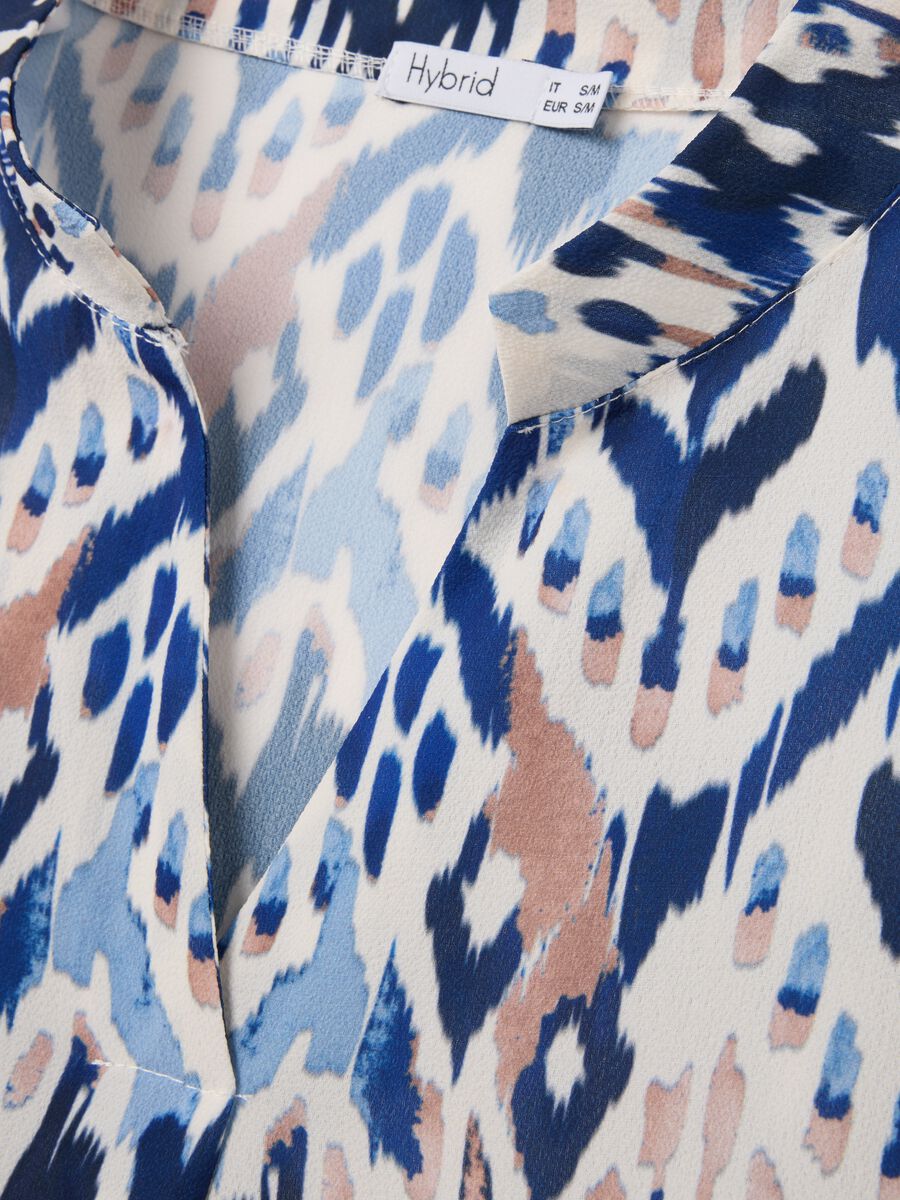 Women's blouse in a blend with multicolour geometric print regular fit_5