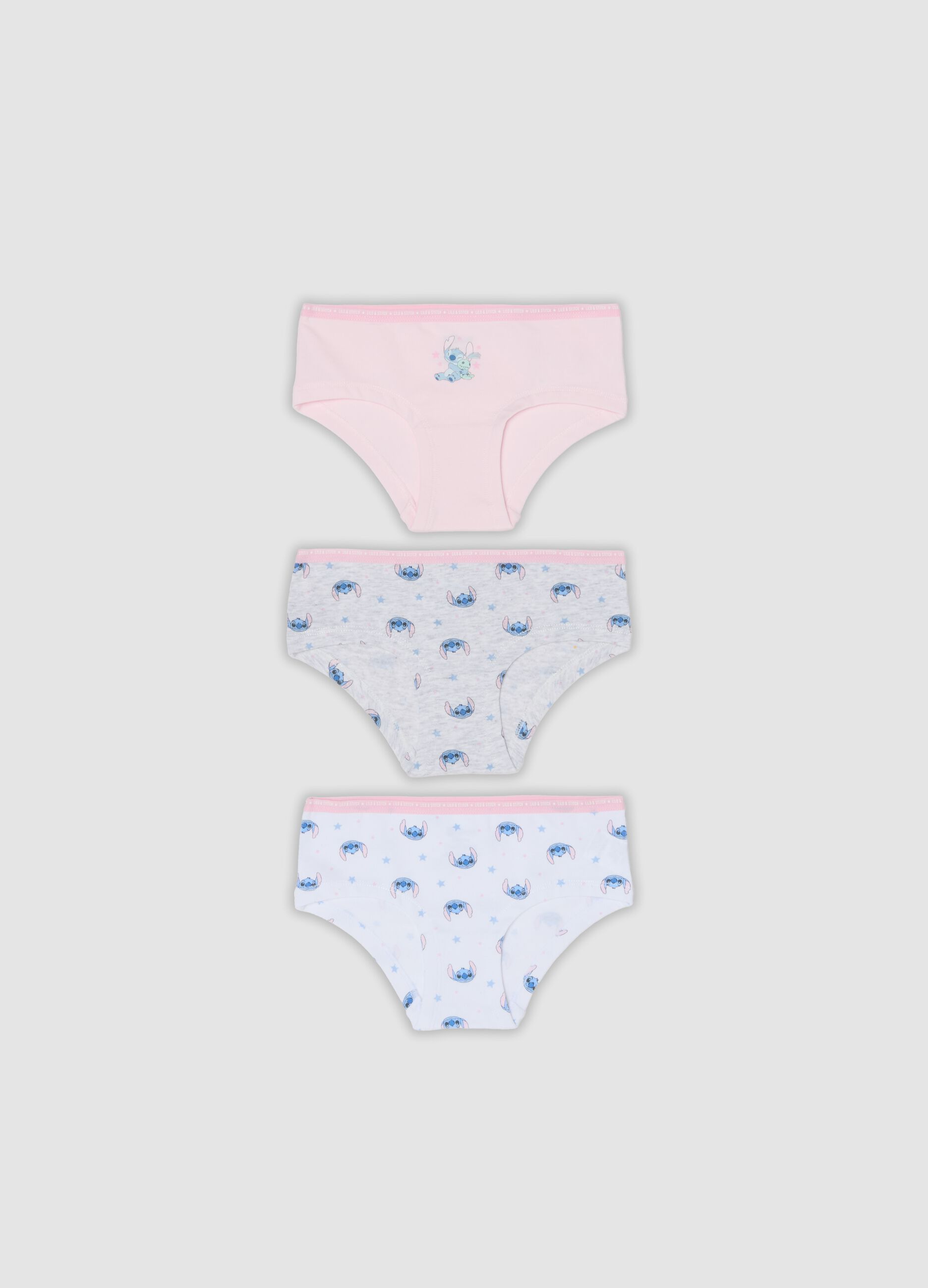 3-pack of multicolour Lilo & Stitch printed organic stretch cotton briefs