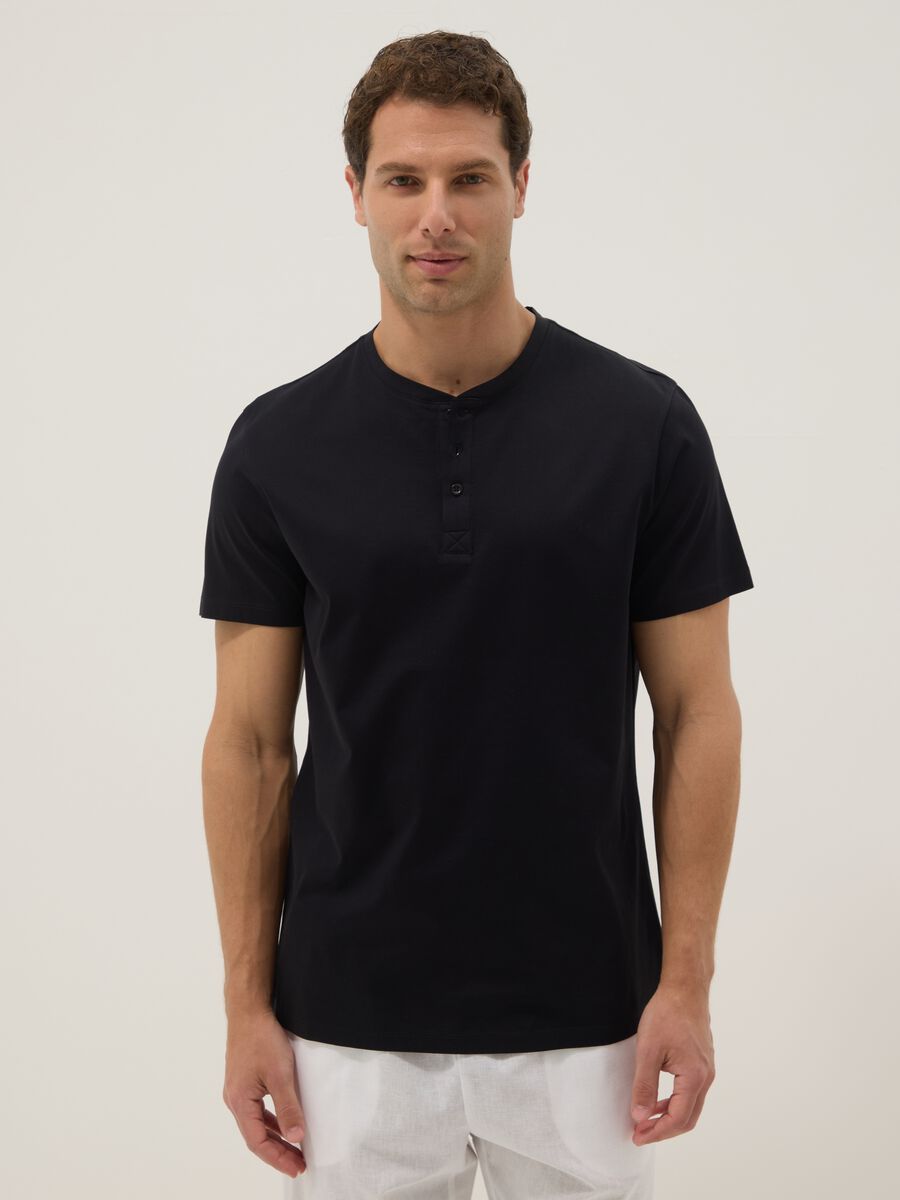 Black pure cotton regular-fit T-shirt_1