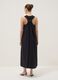 Black maxi dress in pure cotton with V-neck_3