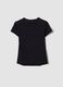 Black fitted stretch-cotton T-shirt with rhinestone embellishment_5