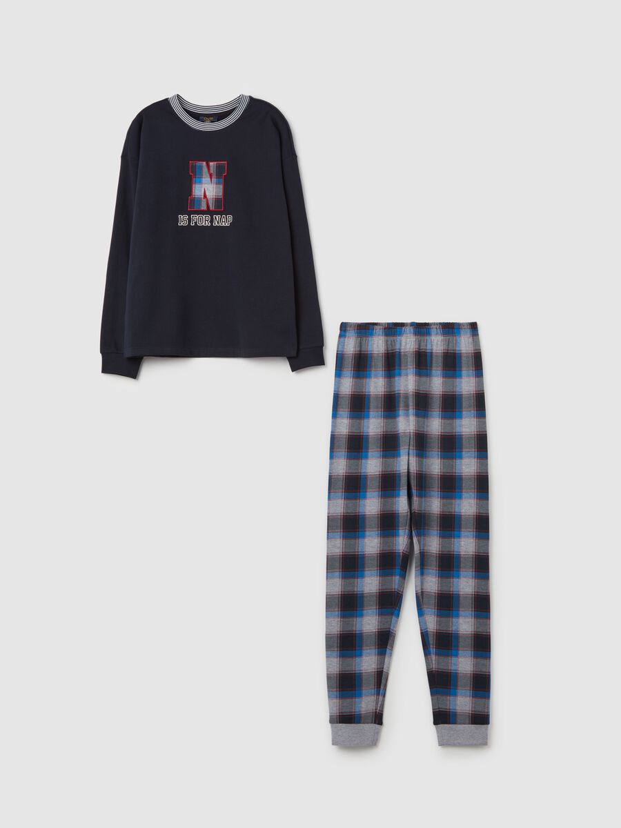 Organic cotton pyjamas with check pattern_0