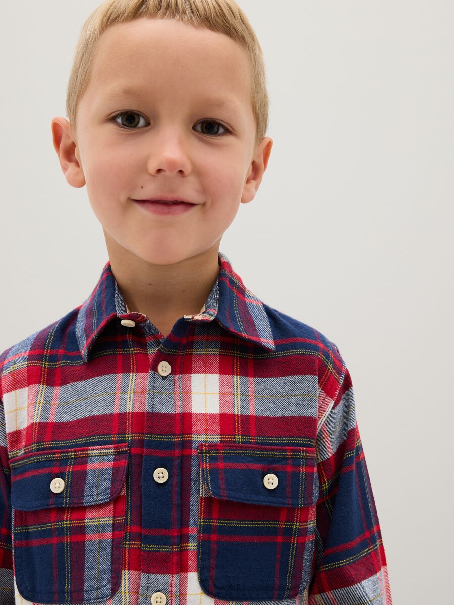 Children's pure cotton checked regular fit shirt_2