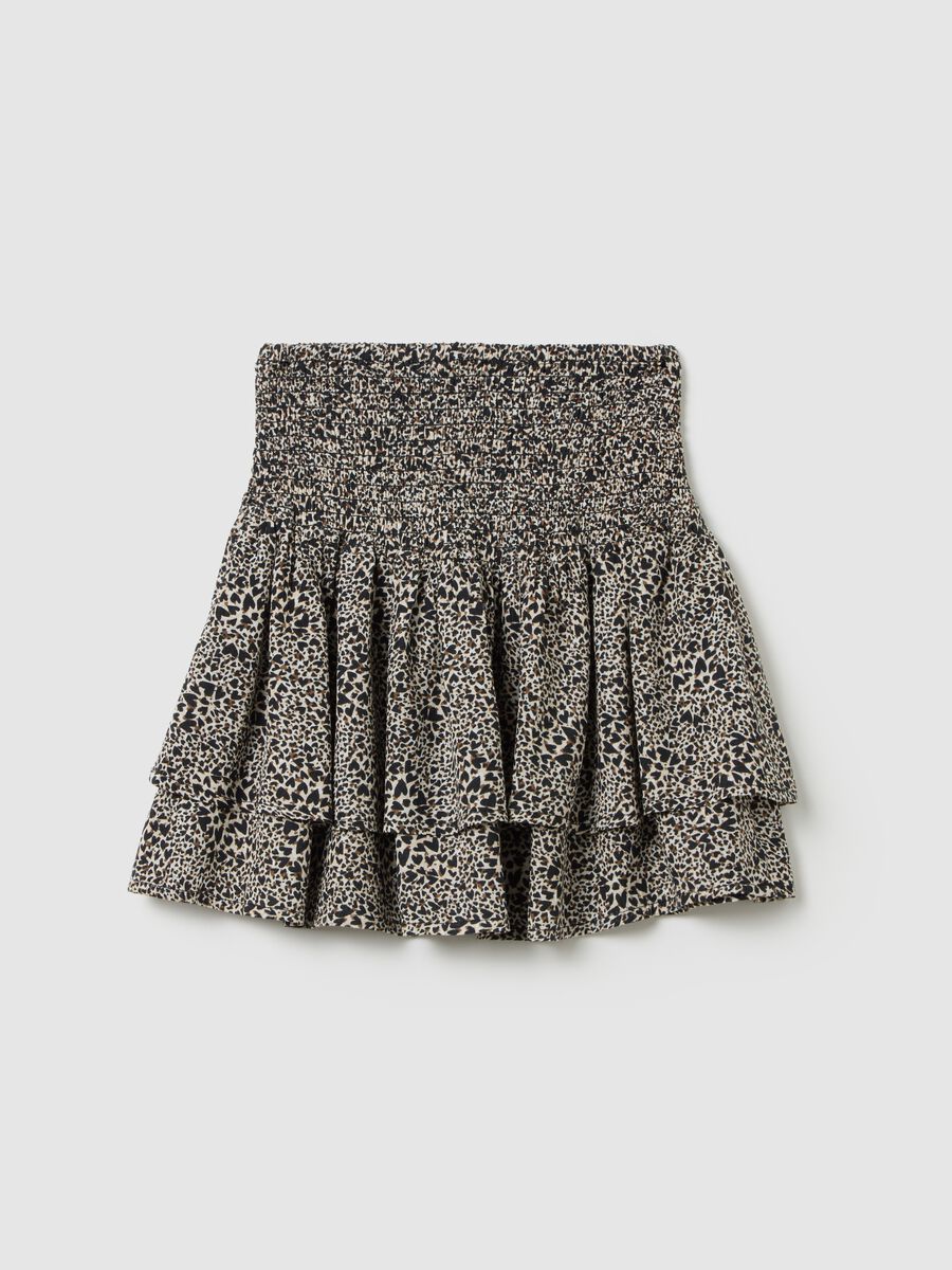 Multicolor regular fit mini skirt for girls in viscose_1