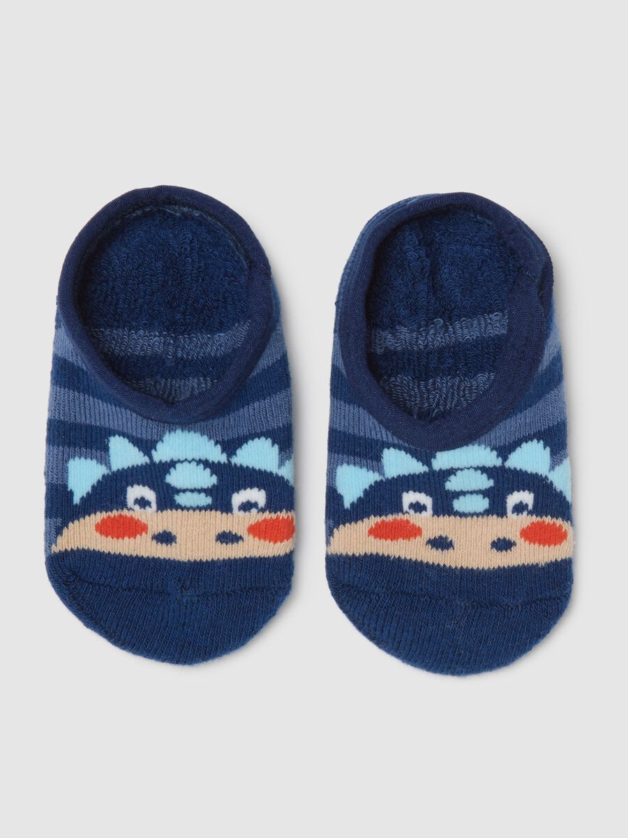 Elasticated Blue Cotton Blend Baby Non-Slip Socks_1