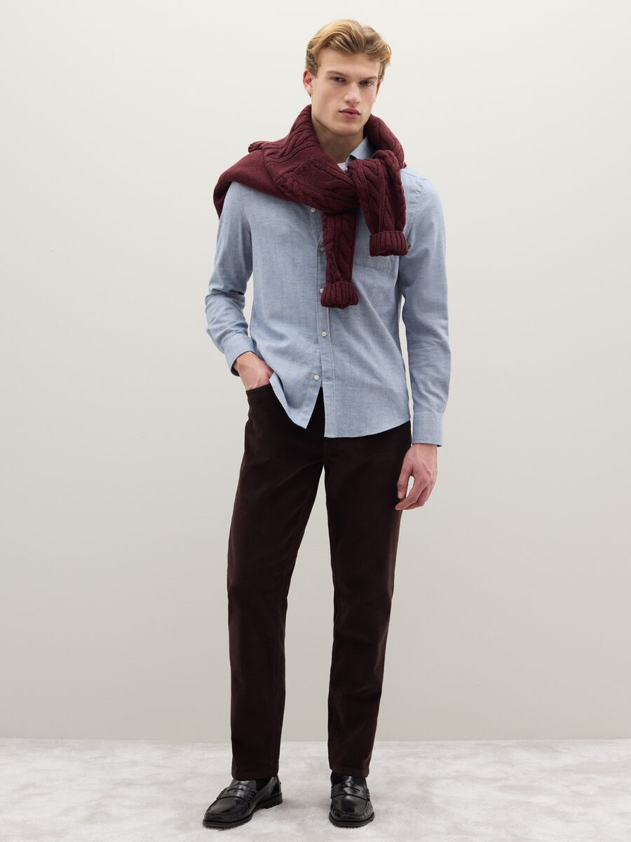 Blue pure cotton shirt regular fit_1