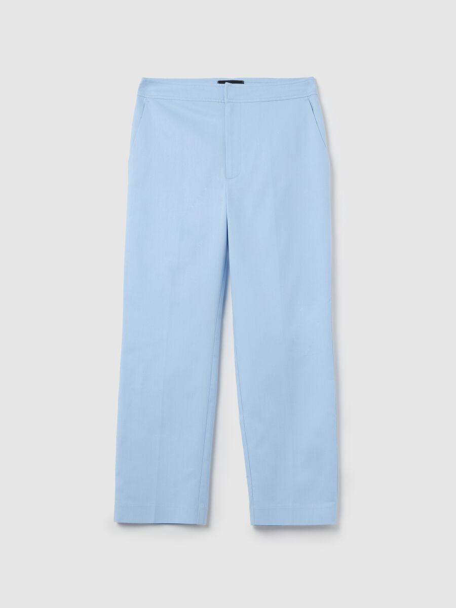 Pantalone regular fit in cotone e Lyocell_0