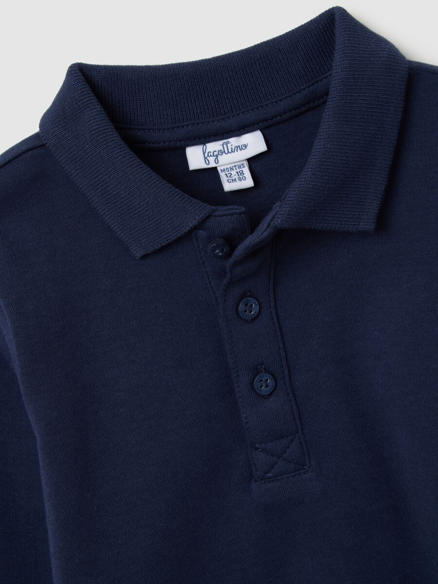 Children's blue cotton polo, regular fit_2