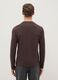 T-shirt marrone a maniche lunghe in cotone elasticizzato regular fit_2