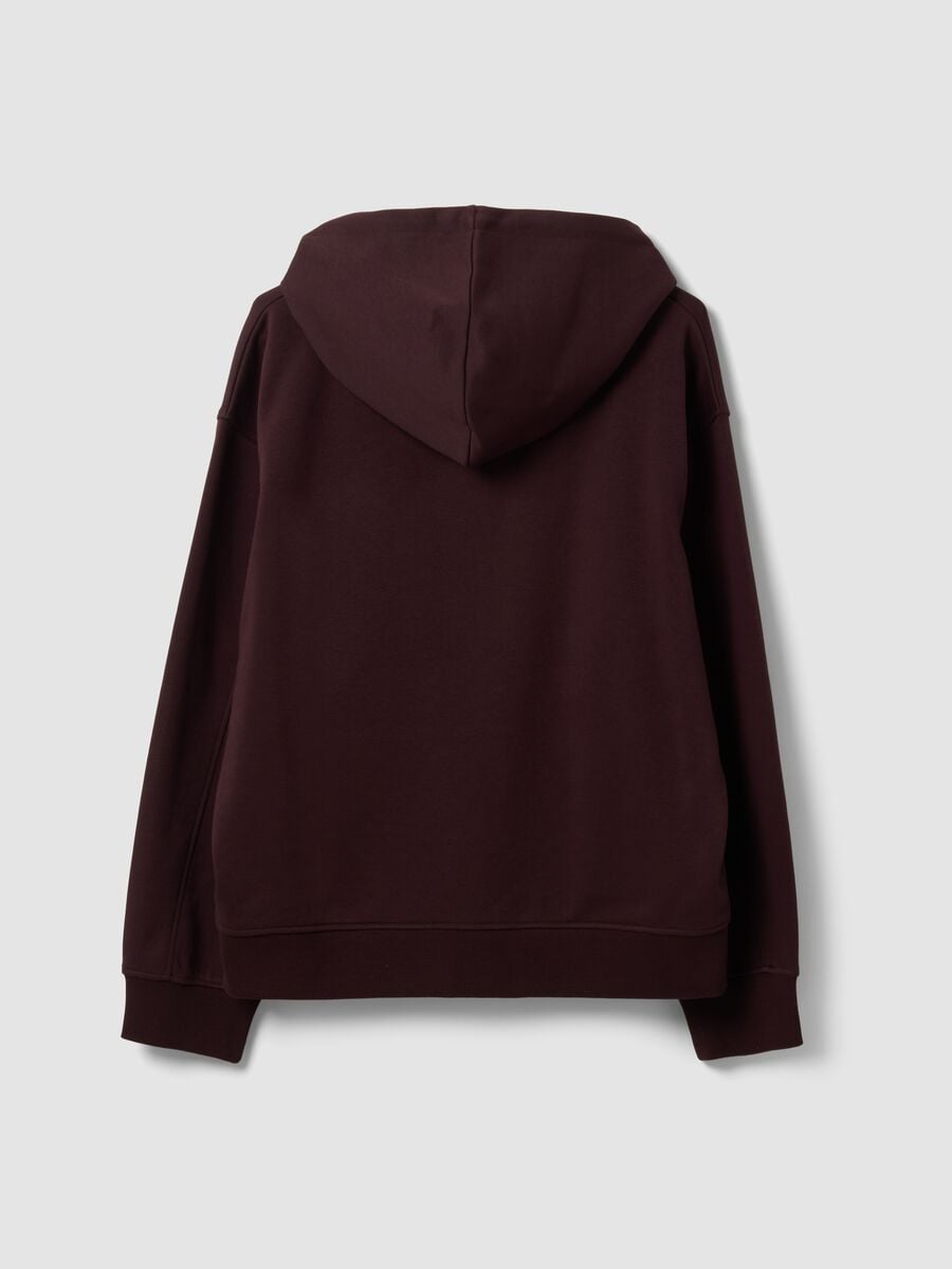 Felpa marrone in misto cotone con cappuccio e scritta Boston relaxed fit_6