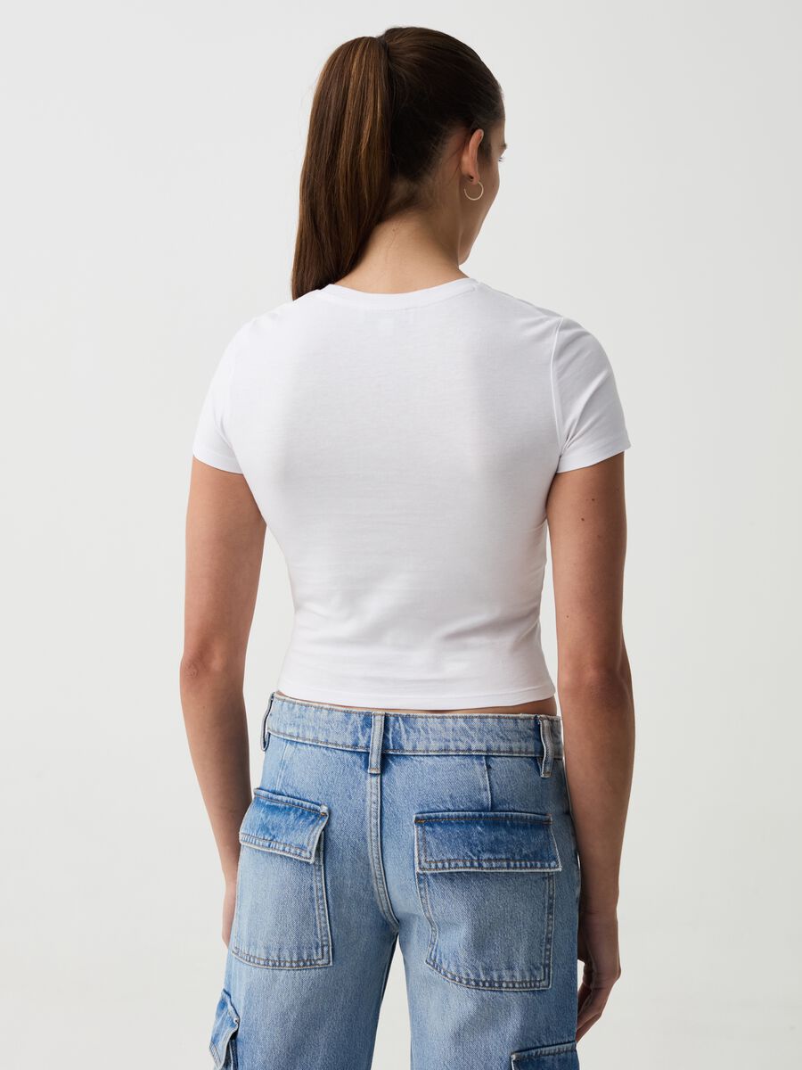 Cropped T-shirt in cotton_2