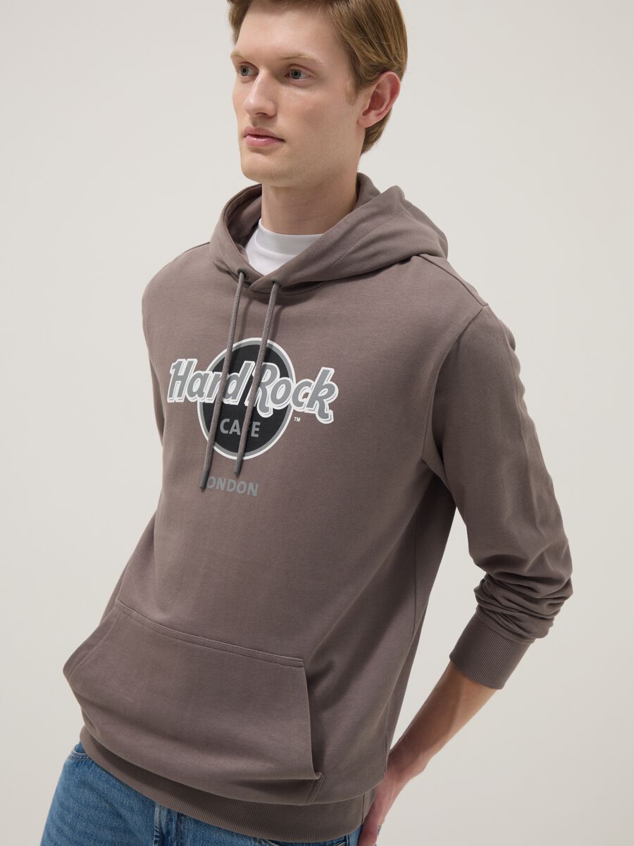 Felpa in puro cotone grigia regular fit Hard Rock Cafe London_3