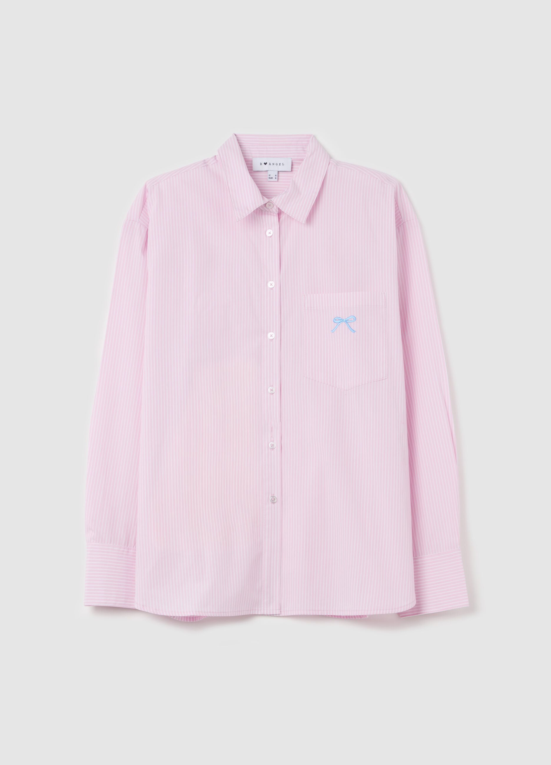 Camicia relaxed fit con tasca a ricamo