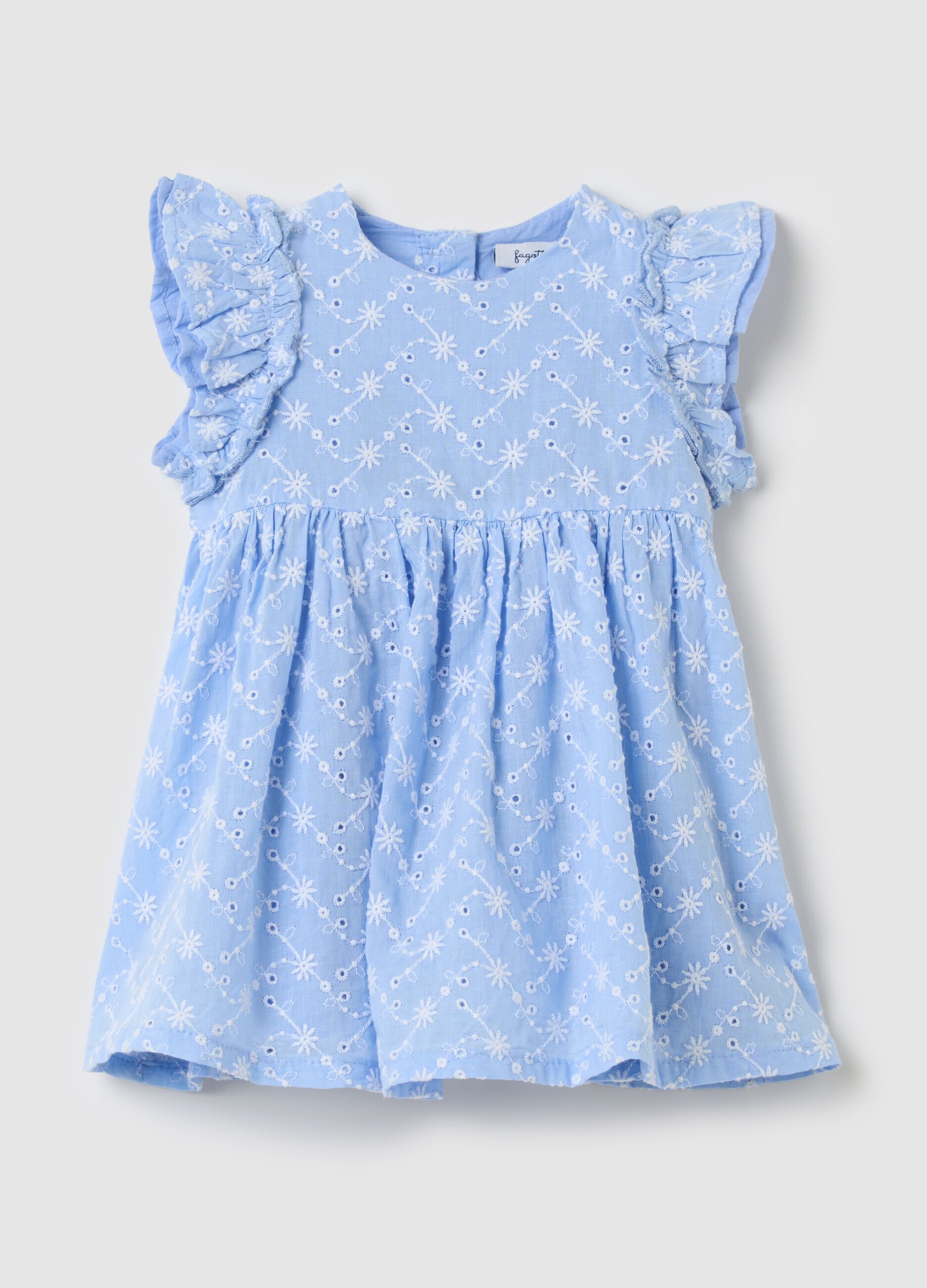 Broderie anglaise dress with floral embroidery