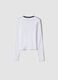 White pure cotton long-sleeve crew-neck T-shirt_2