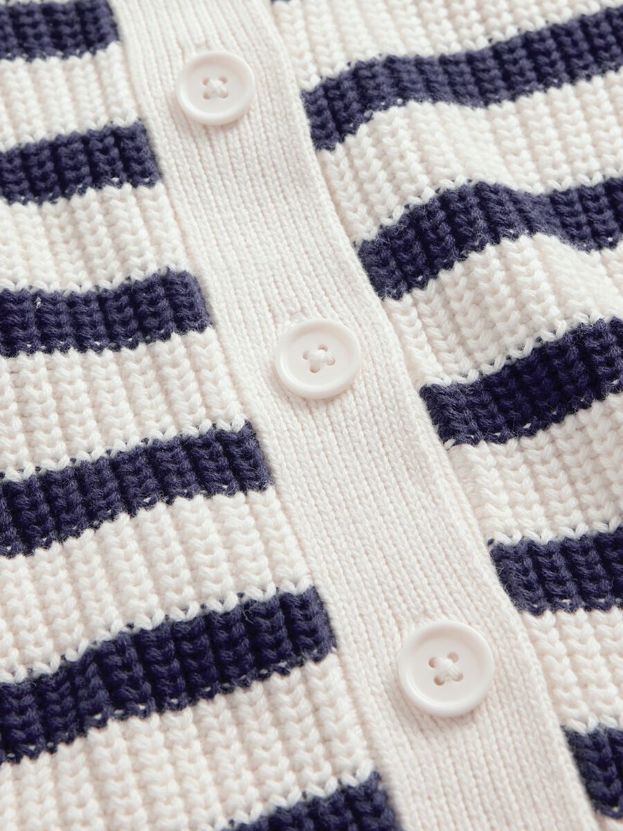 White and Blue Striped Cotton Cardigan_4