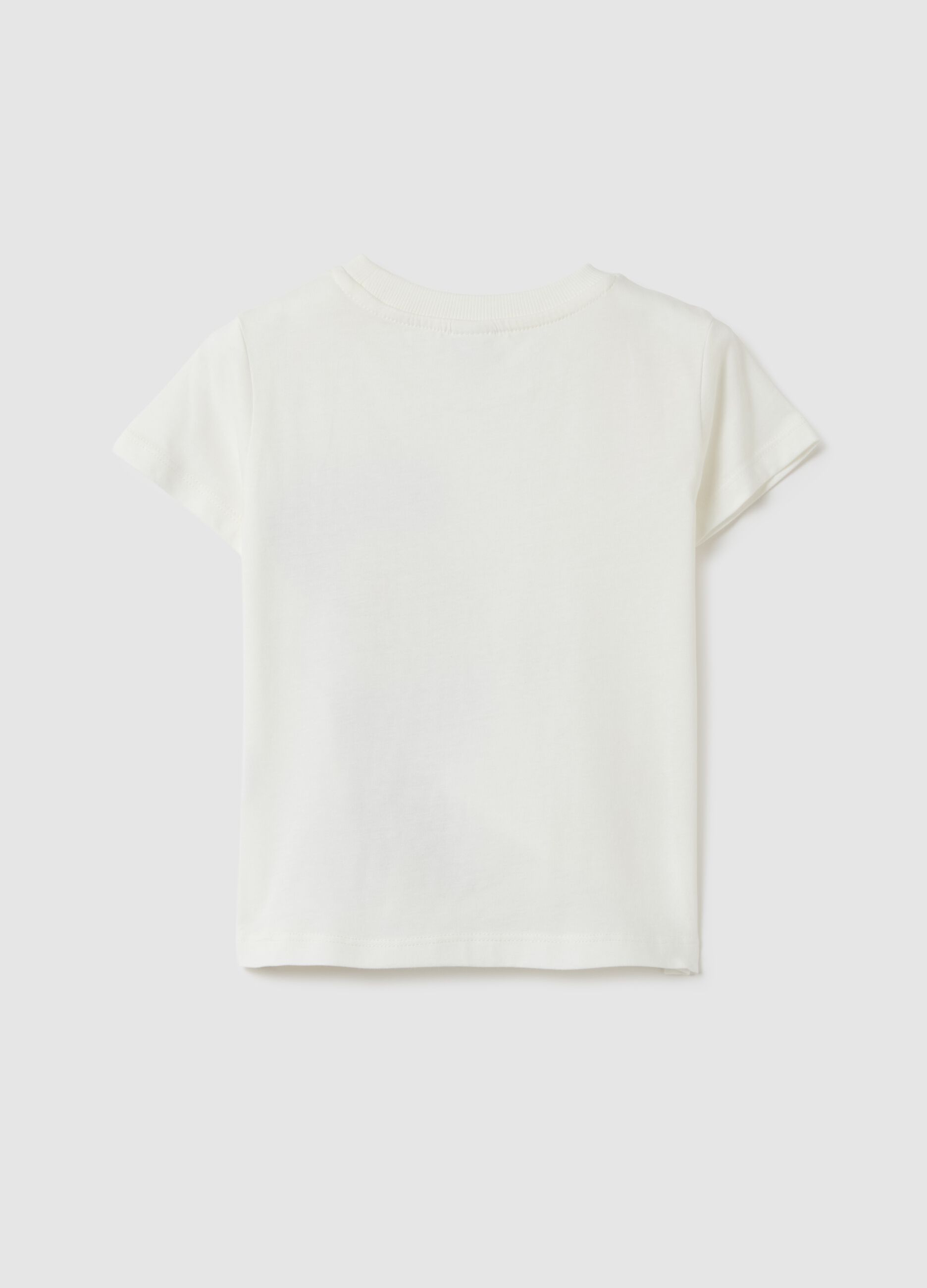 T-shirt da bambina in puro cotone bianca regular fit