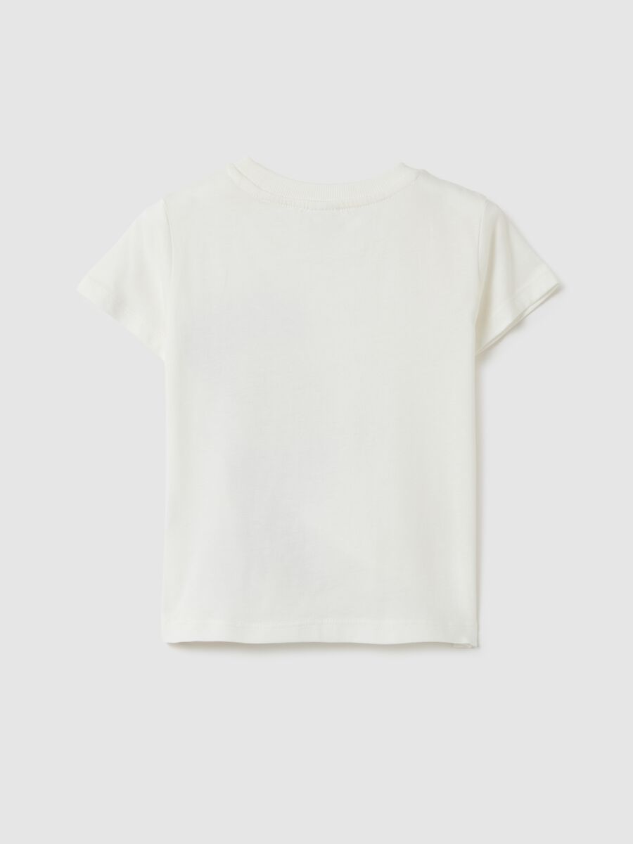 Girls' white pure cotton T-shirt regular fit_1