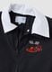 Black school apron with zip and go-kart embroidery for boys_2