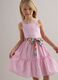 Girls' regular fit pink pure cotton dress with floral belt_0