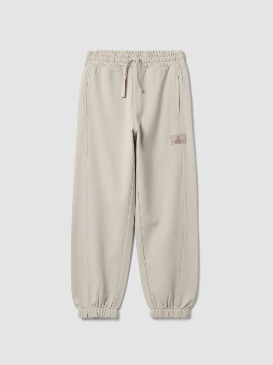 Pantaloni jogger grigi in puro cotone over fit per ragazzo_3