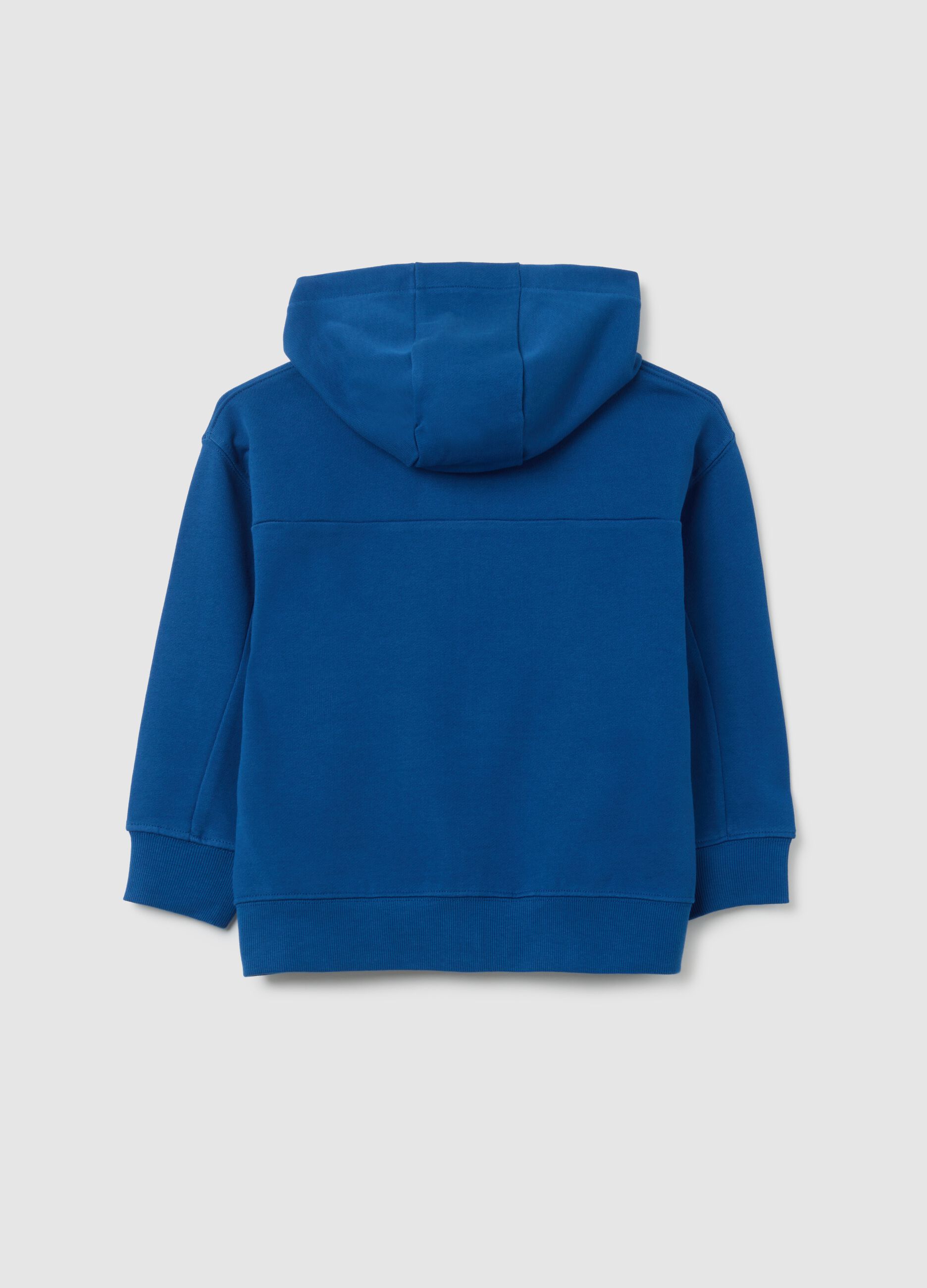 Felpa da bambino in puro cotone blu regular fit