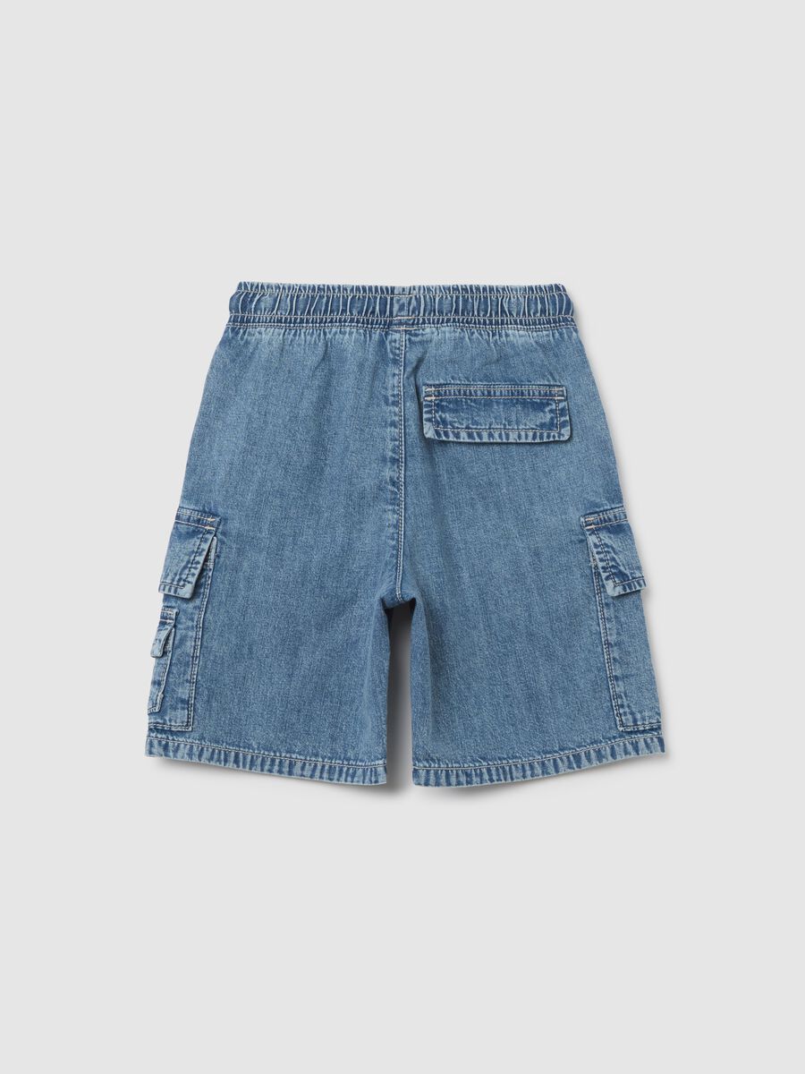 Kids' denim cargo shorts_1
