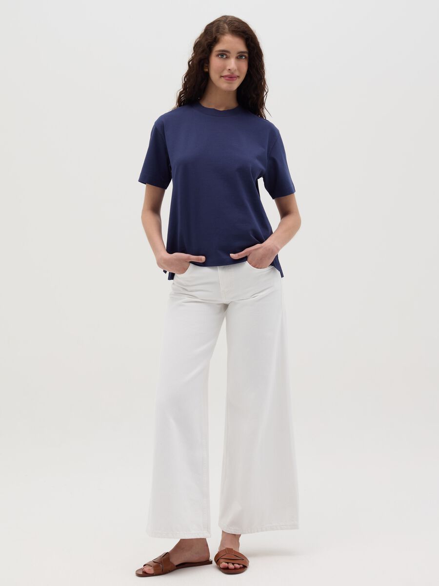 Solid colour cotton T-shirt_1