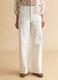 White wide leg stretch cotton trousers_1
