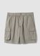 Grey linen-blend cargo Bermuda shorts_4