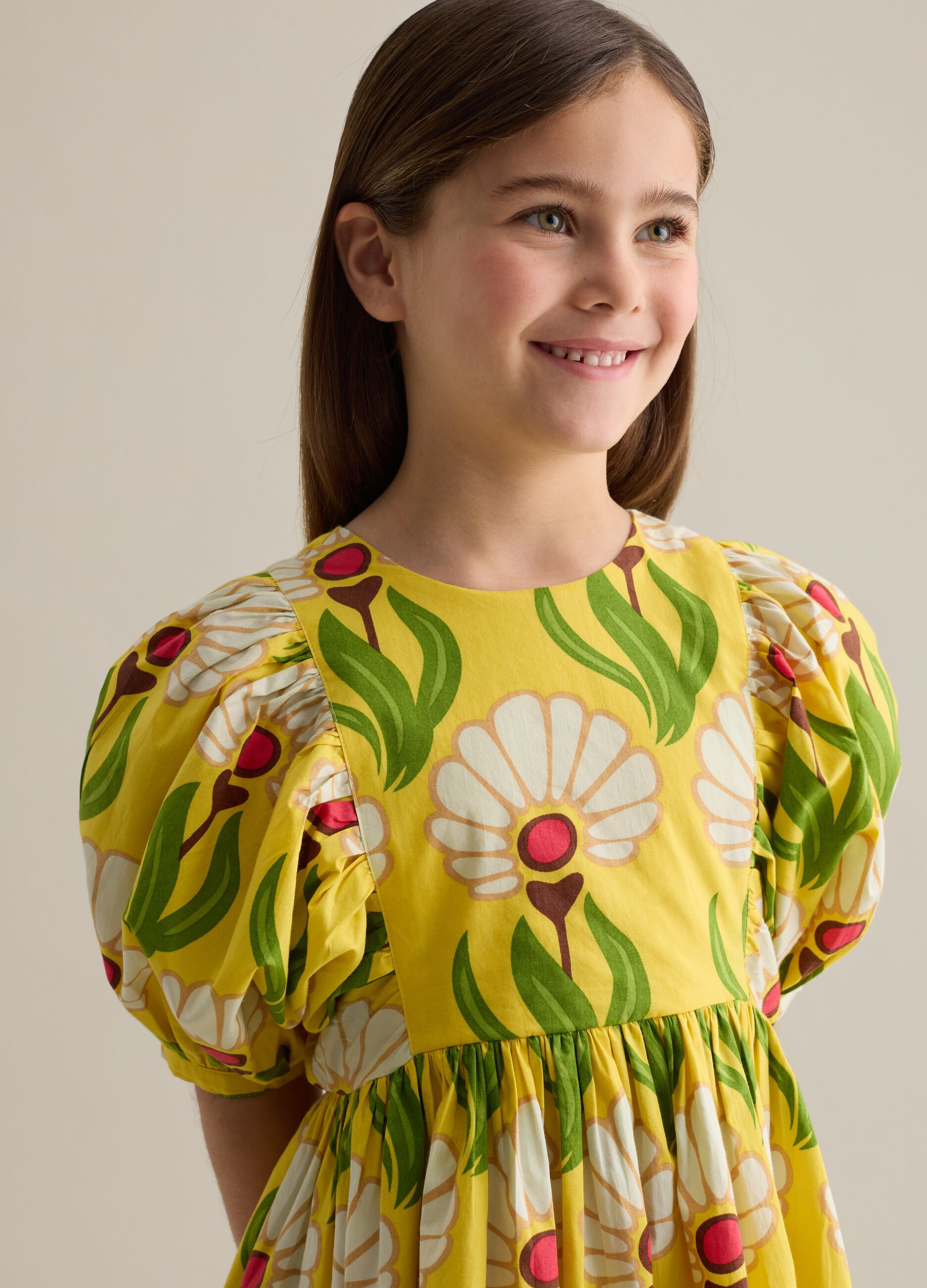 Yellow dress with floral print