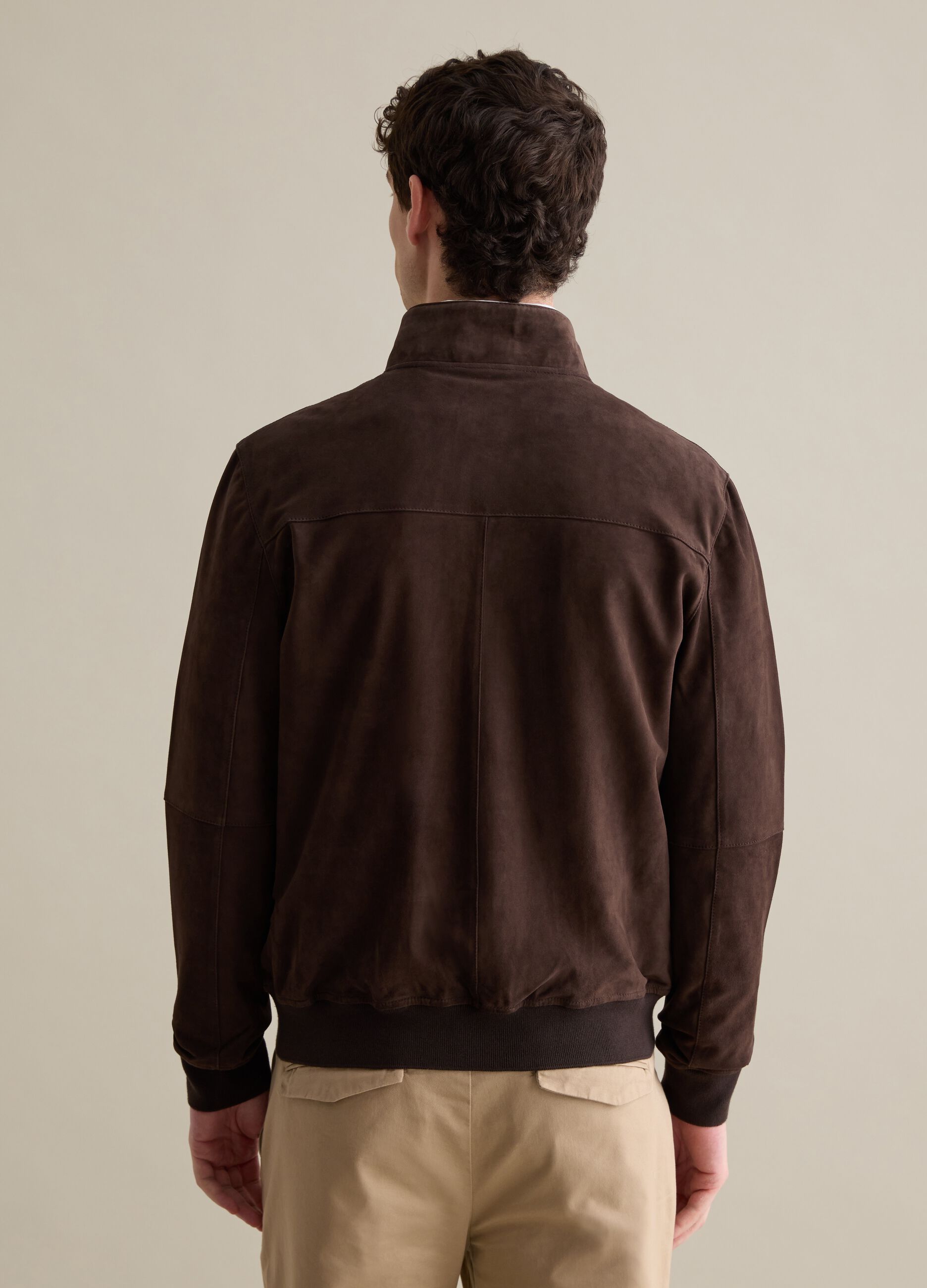 Bomber jacket in suede leather